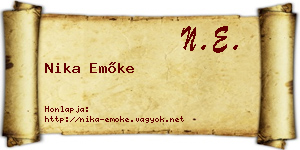 Nika Emőke névjegykártya